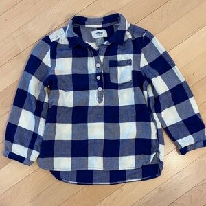 Old Navy Kids Blue and Cream Plaid Shirt